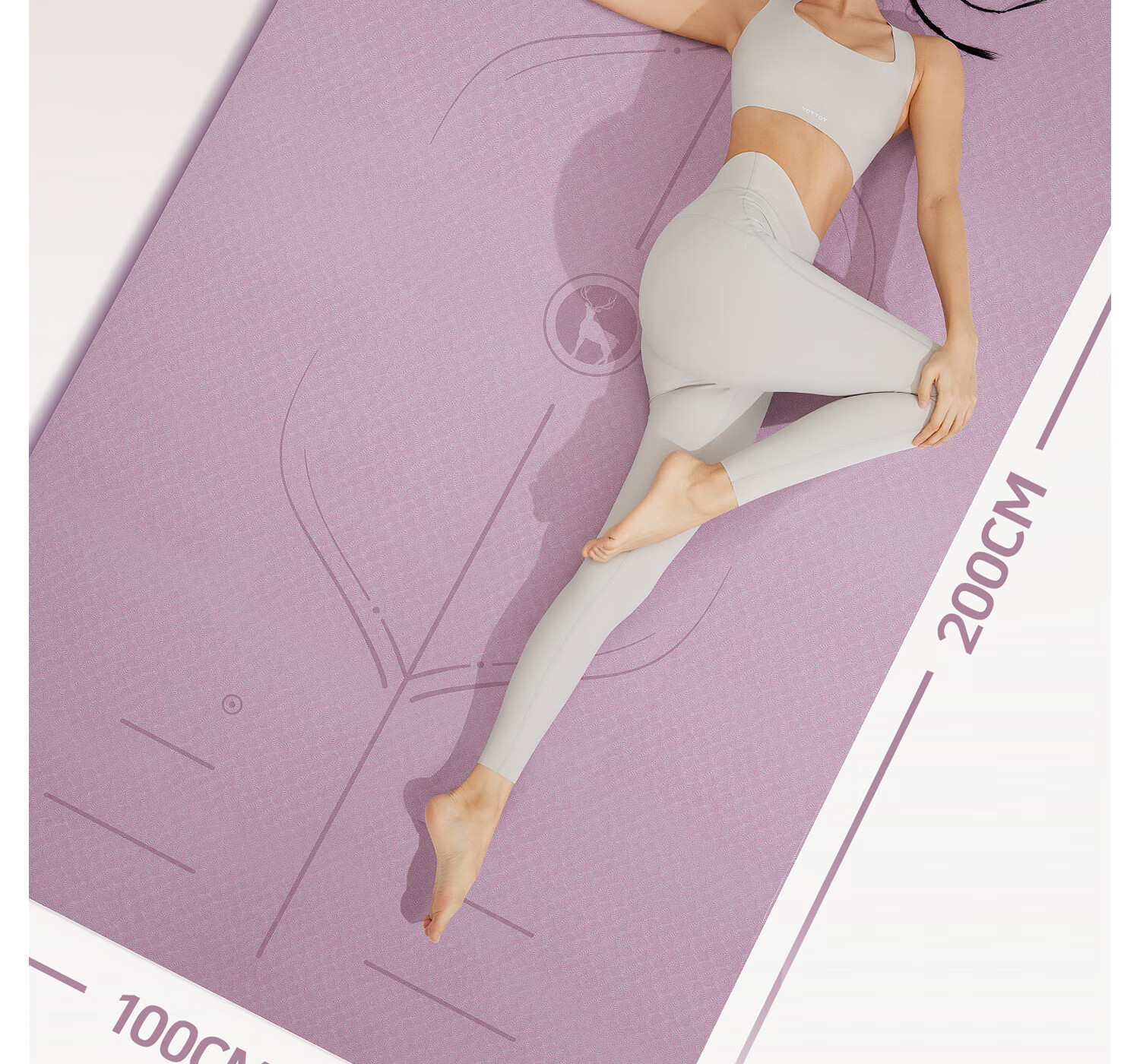 Yottoy Yoga Mat Extra Long 2m Large Size Thickened Wide Non-Slip Shock Absorption Exercise Mat for Men and Women Home Use 2