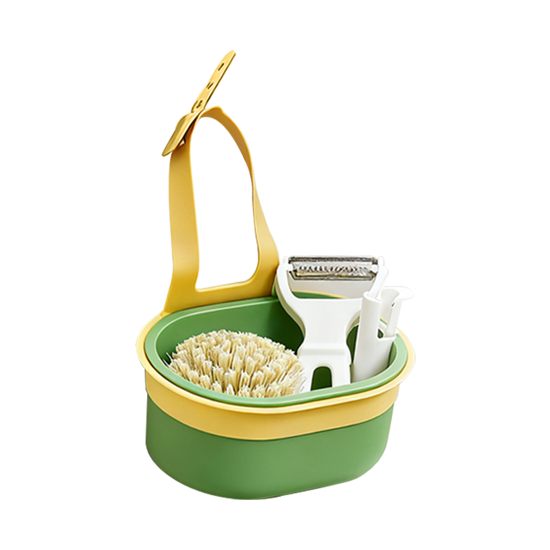 Dipuer Household Kitchen Sink Draining Basket, One-Key Opening And Closing, Draining Hanging Sink, Filter Mesh, Residue Filtering Basket