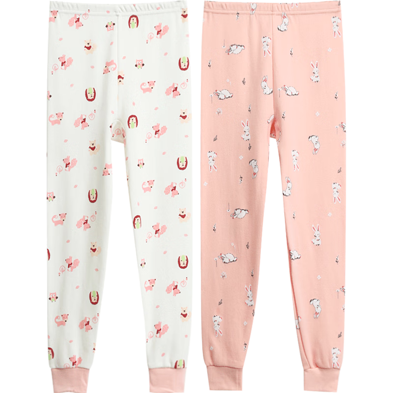 Hodohome Kids Girls Cotton Thermal Leggings Thin Warm Pants Cotton Fleece Sleepwear 2-Pack Size 170 165