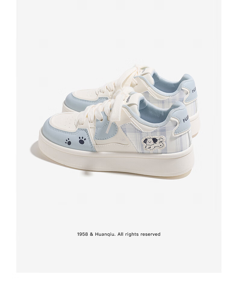 Global Cute Puppy Platform Sneakers for Women 2026 Spring New Thick Sole White Shoes Student Casual Pink Size 38 14