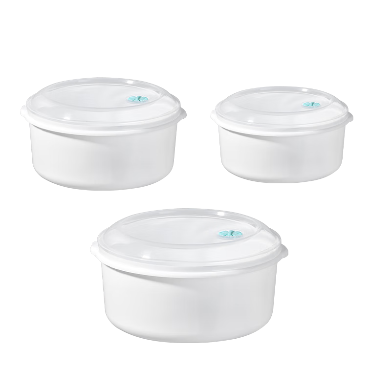 Baijie Microwave Oven Lunch Box Heating Container Microwave Bowl Fresh-Keeping Storage Fruit Box Three-Piece Set