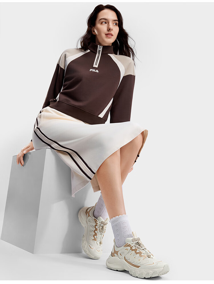 FILA Official Women's Mushroom Dad Sneakers 2026 Spring Casual Sports Shoes 36