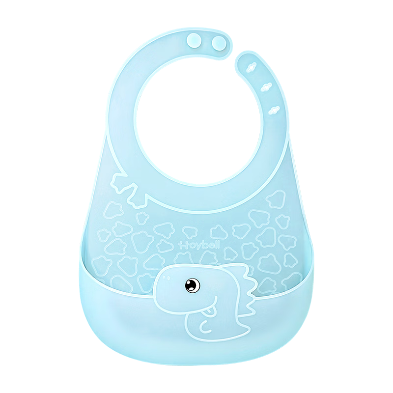 HOY BELL Baby Bib, Infant Feeding Bib, Children's Silicone Bib, Waterproof Three-Dimensional Eating Bib, Drool Bib, Blue