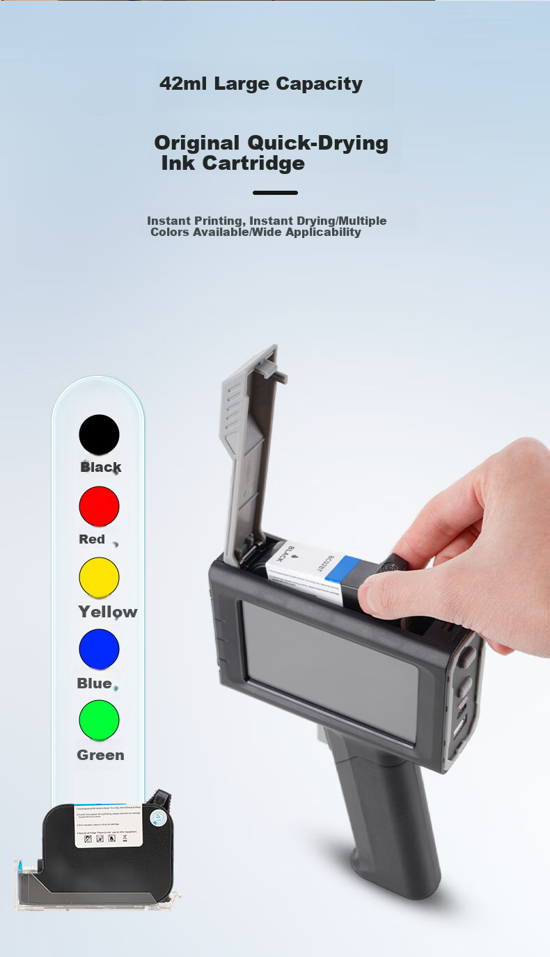 Kemi Handheld Inkjet Printer, Production Date Sequence Number Text QR Code Logo, Cardboard Plastic Glass Metal Quick-Drying Inkjet Printer, M1P 8