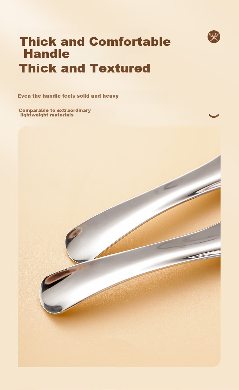 Guangyi 316L Stainless Steel Soup Spoon Thickened Large Flat Bottom Long Spoon Children's Tableware Panda GY1561 8