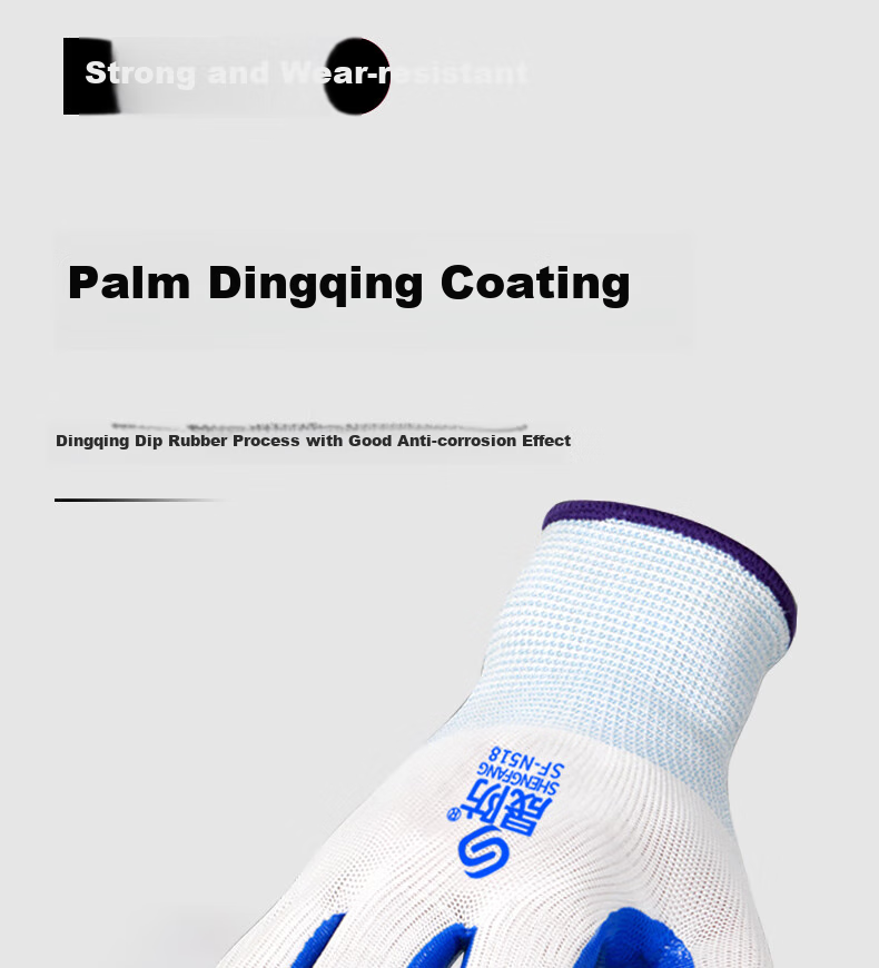 Shengfang Nitrile Coated Gloves, 12 Pairs/pack, Protective Wear-Resistant Oil-Resistant Latex Rubber Coated, for Construction Site Handling 7