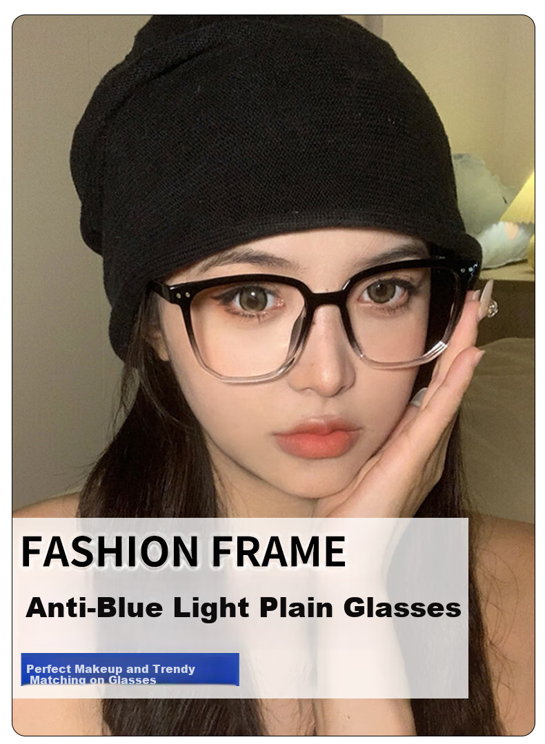 Baixiaoshe Blue Light Blocking Glasses-1962 [Black Frame], Retro Frame Anti-Radiation Unisex Non-Prescription Glasses 1