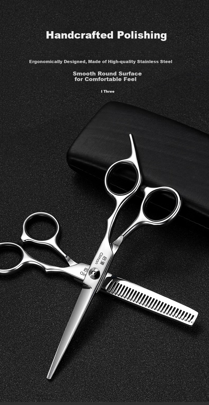 Qiman Hair Cutting Scissors, Hair Trimmer, Thinning Shears, Straight Scissors, Haircutting Tool, Bangs Trimmer, Professional Adult And Children's Hair Cutting Scissors Set, Father's Day Gift 3
