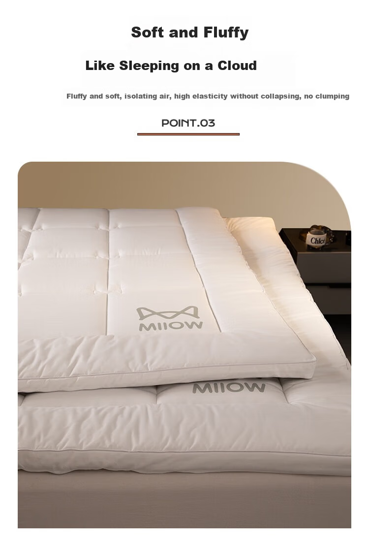 MiiOW Five-Star Hotel Mattress Cover, Soft Pad for Home Use, Bed Mat, Double Tatami Mat, Quilt, 1.5x2 Meters 5