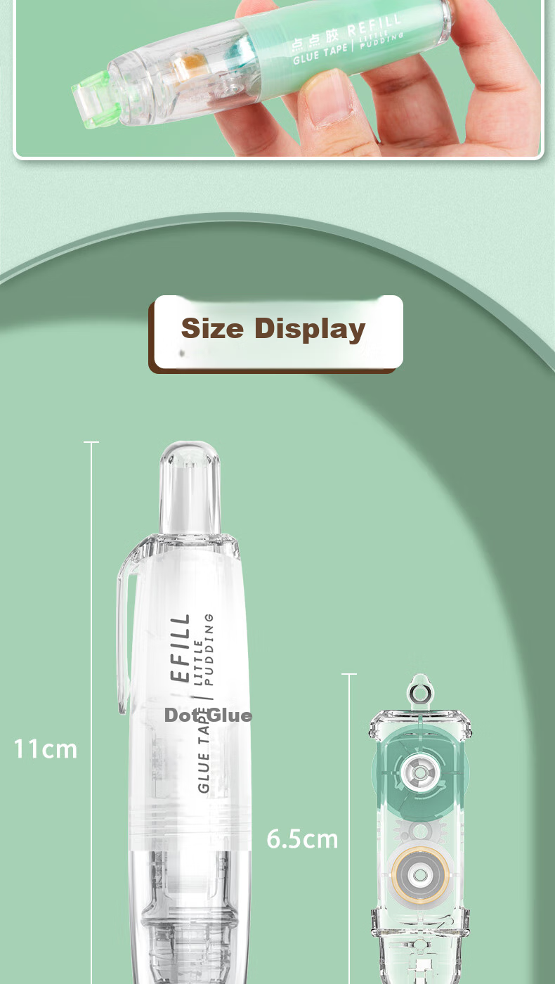 CHANGLi Push-Button Dot Glue Correction Tape High-Adhesive Student-Specific Error Correction Sticky Dots Double-Sided Transparent Tape Children's Craft Glue Pen Sticker Journal Tape Stationery 8
