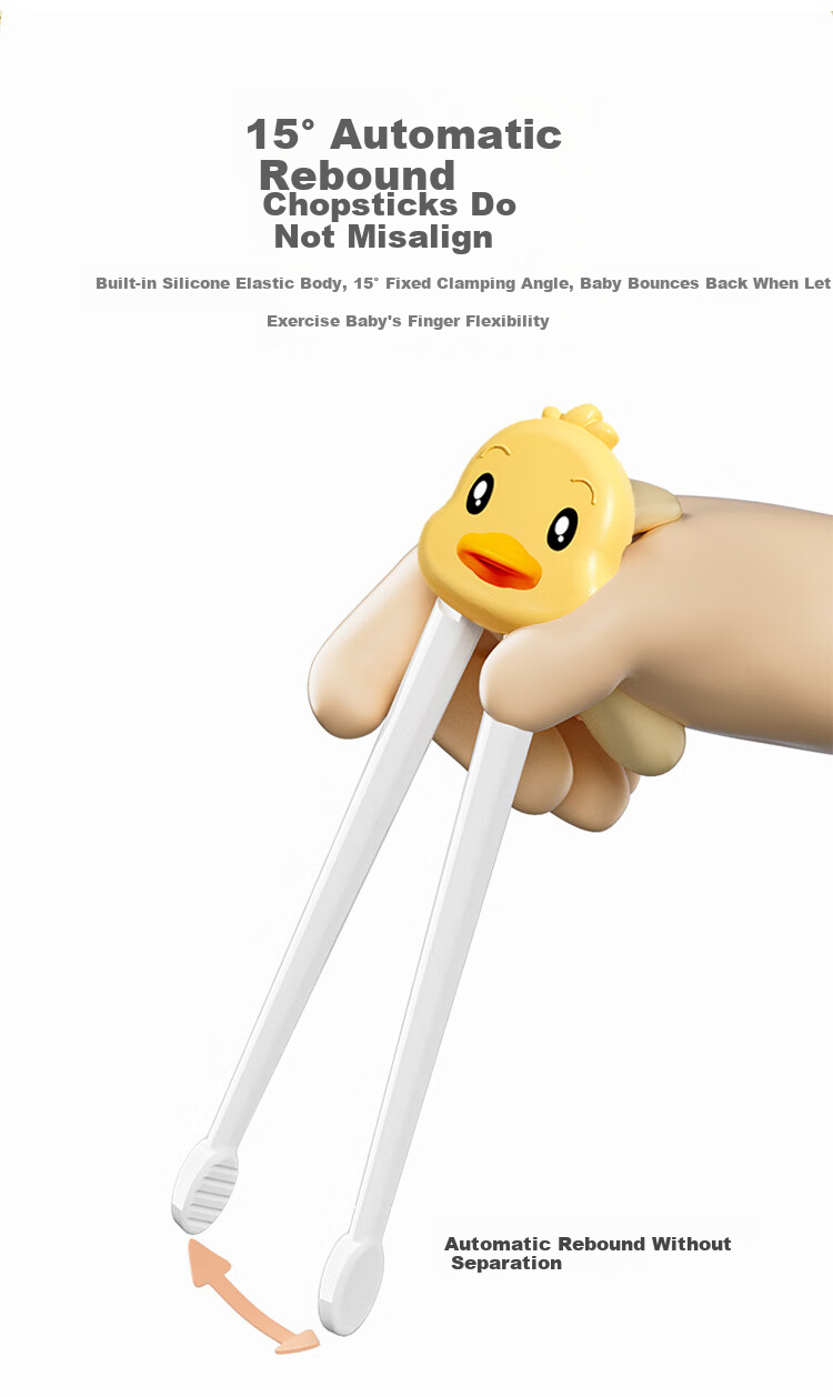 Baoshi Children's Chopsticks Training Chopsticks for Ages 3-6, Baby Learning Chopsticks, Children's Tableware, Single Chopstick with Tiger Mouth Finger Ring, 2-In Use 4