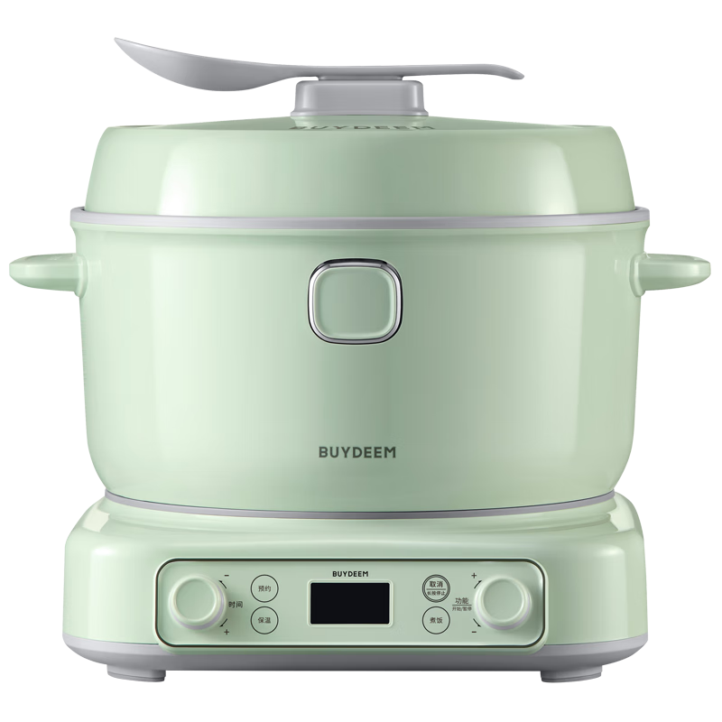 Buydeem R552 Rice Cooker 4-8 People Large Capacity Multifunctional Porridge and Rice Cooker with IH Variable Frequency Heating, Non-stick Inner Pot, Reservation and Keep Warm - Light Cedar Green