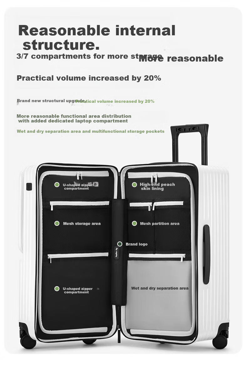 DELETE 2026 New Multifunctional Large-Capacity Trolley Suitcase with Password Lock, Phantom Black, 28 Inches 10