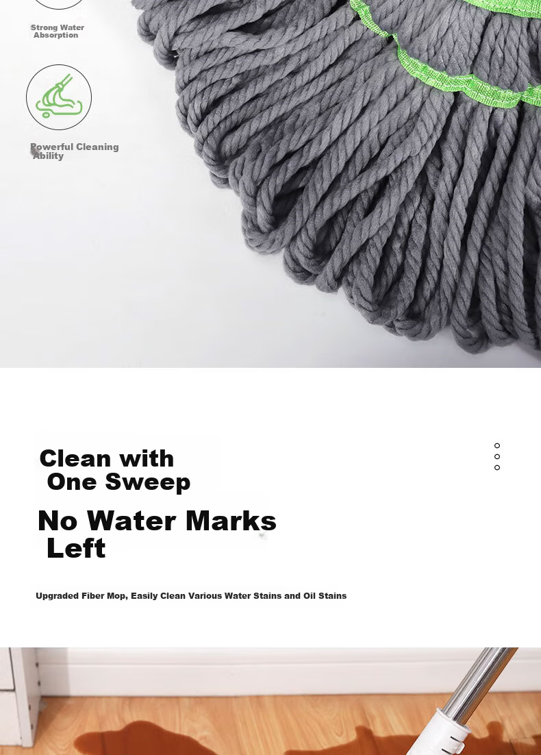 Aoyida Self-Wringing Mop with Water Reservoir, Rotating Cloth Strip, Household All-In Mop, Lazy Person's Floor Mop, Traditional Large Mop Cloth 6