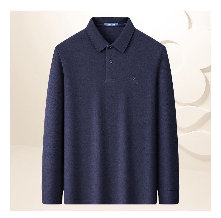 MONTAGUT Men's Long Sleeve Polo Shirt Spring Collar Xinjiang Cotton Skin-friendly Business Casual T-shirt Mist Gray 2XL 12
