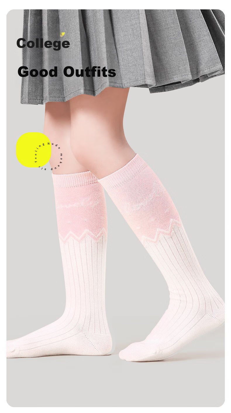 Barbie Girls' Mid-Calf Socks, Spring And Autumn Baby Long Socks, Children's High Socks, Cotton Socks, Girls' Student Summer Long Socks 3