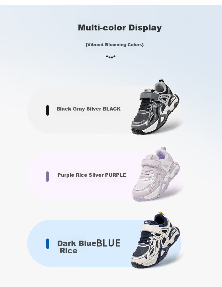 Warrior Children's Shoes Kids' Sports Shoes Spring New Style Velcro Boys And Girls Running Shoes WZCL1751 Navy Blue Beige 27 1