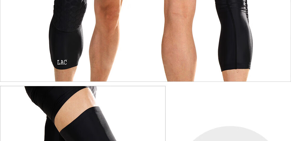 LAC Anti-Collision Cycling Knee Pads Warm Basketball Sports Knee and Calf Guards Breathable Men's Long XL Single Piece 3
