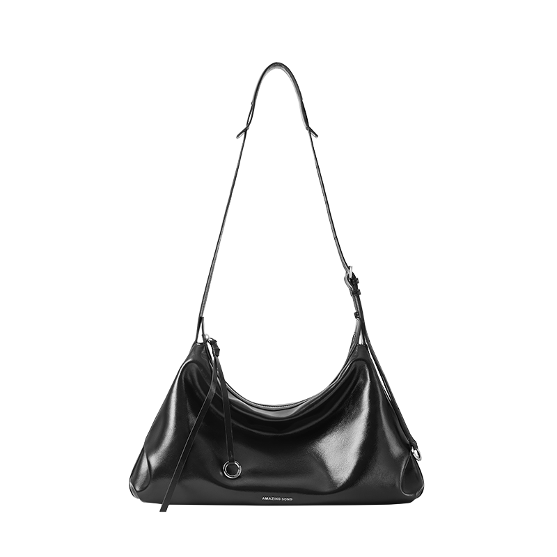 AMAZING SONG Women's Handbag Donut Hobo Bag Large Cowhide Shoulder Crossbody Bag Commuter Bag Large Capacity Practical Light Luxury Gift