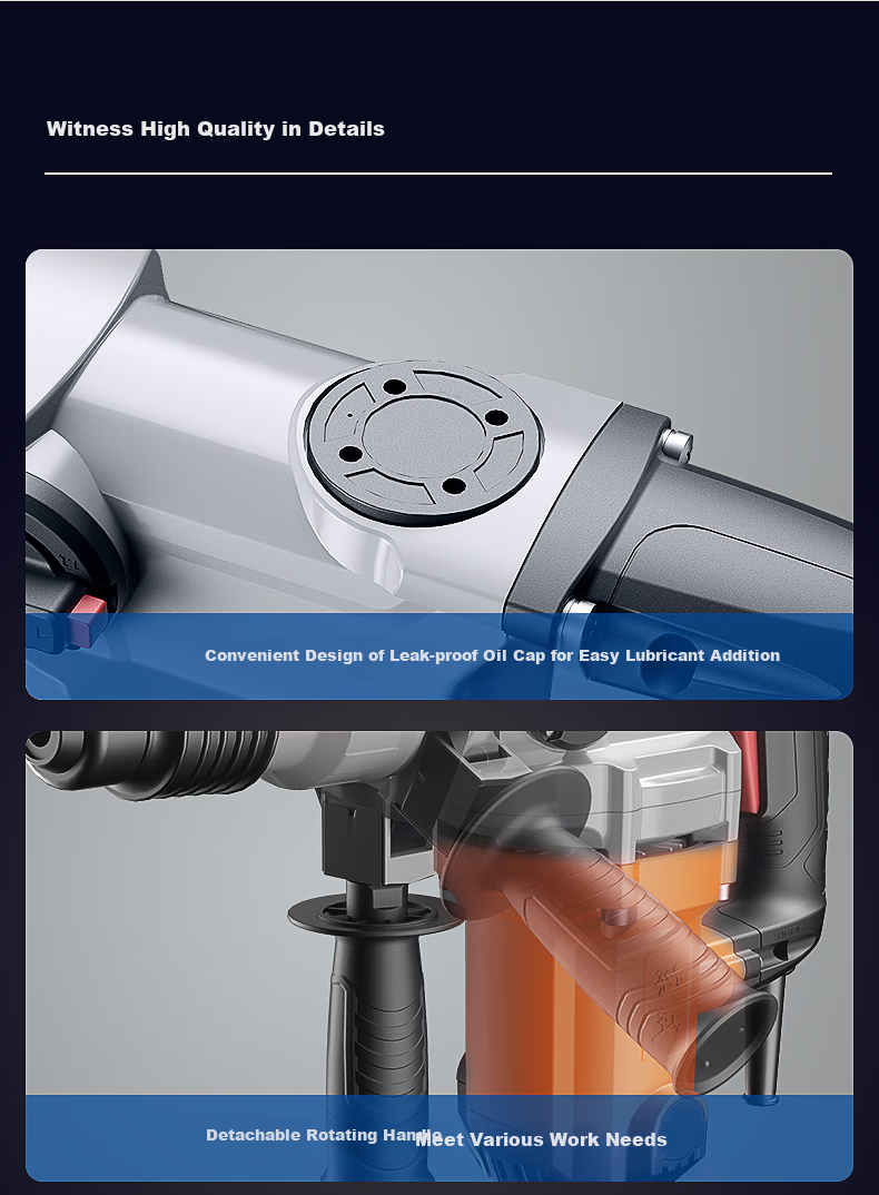 Dongcheng 1100W Rotary Hammer And Pick DZC1100-28 Impact Drill with Safety Clutch, Concrete Drill, Industrial Grade 11