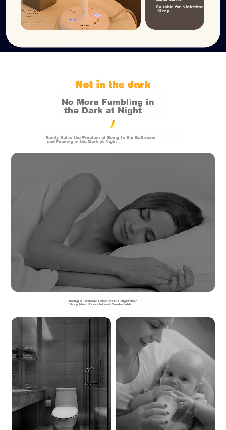 Jingqian Remote Control Bedside Lamp, Bedroom Reading Light, Small Night Light, Baby Feeding Eye Protection Lamp, Dormitory Study Socket Desk Lamp 7