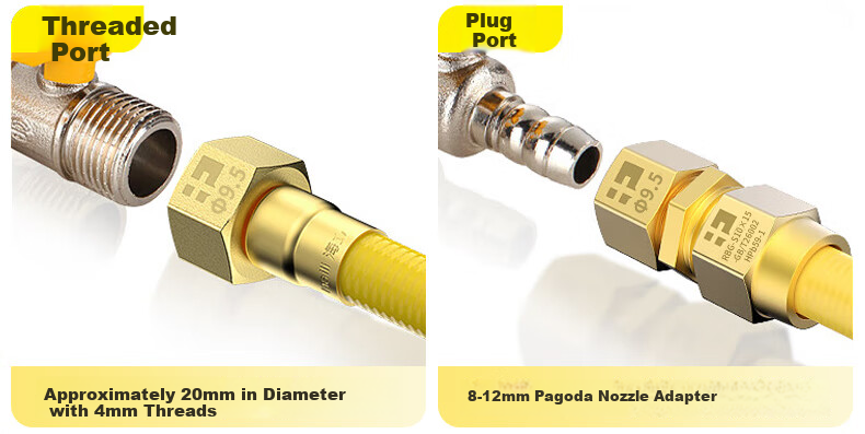 Haili 5-Meter Natural Gas Dedicated Flexible Pipe, Corrugated Pipe, National Standard Household Stainless Steel Gas Stove And Water Heater Connection Hose 20