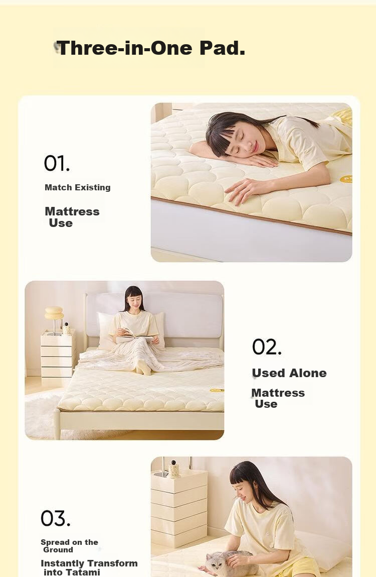 Wangyiyanxuan Mattress Pad for Double Bed, Floor Sleeping Mat, Anti-Bacterial, Soybean Fiber Mattress, 150*200*5cm 6