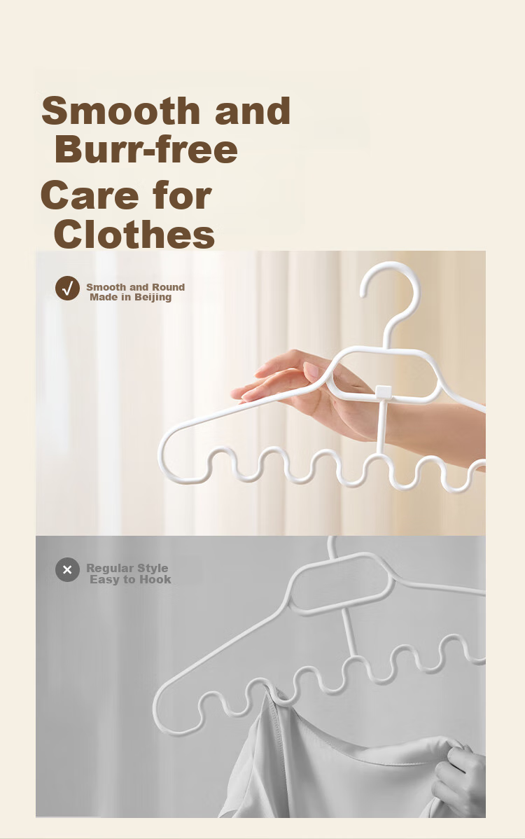 JD Original Multifunctional Wave Hanger for Scarves And Camisoles, Stackable, Shoulder Protection, No Bulging [Set of 3] 4