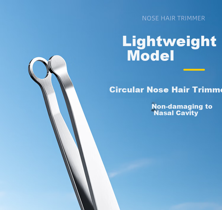 Jindarimei Mechanical Semi-Automatic Stainless Steel Nose Hair Trimmer for Men, Waterproof Manual Round-Head Nose Hair Clipper Tool 1