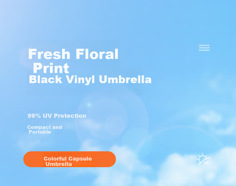Xiaomo Ultra-Light Sun Umbrella, Black Gel UV Protection Mini Umbrella for Women, Dual-Use Folding Sun And Rain Umbrella 1