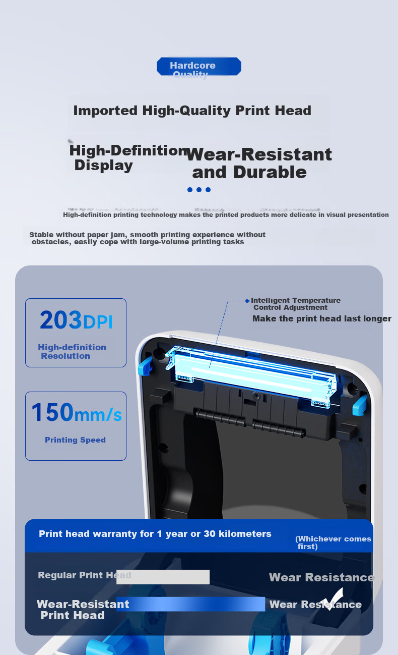 QIRUI QR-888XPro Bluetooth Thermal Label Printer for Express Delivery, Cross-Border 300dpi High-Definition Model, 108MM Self-Adhesive Electronic Shipping Label Printer 6