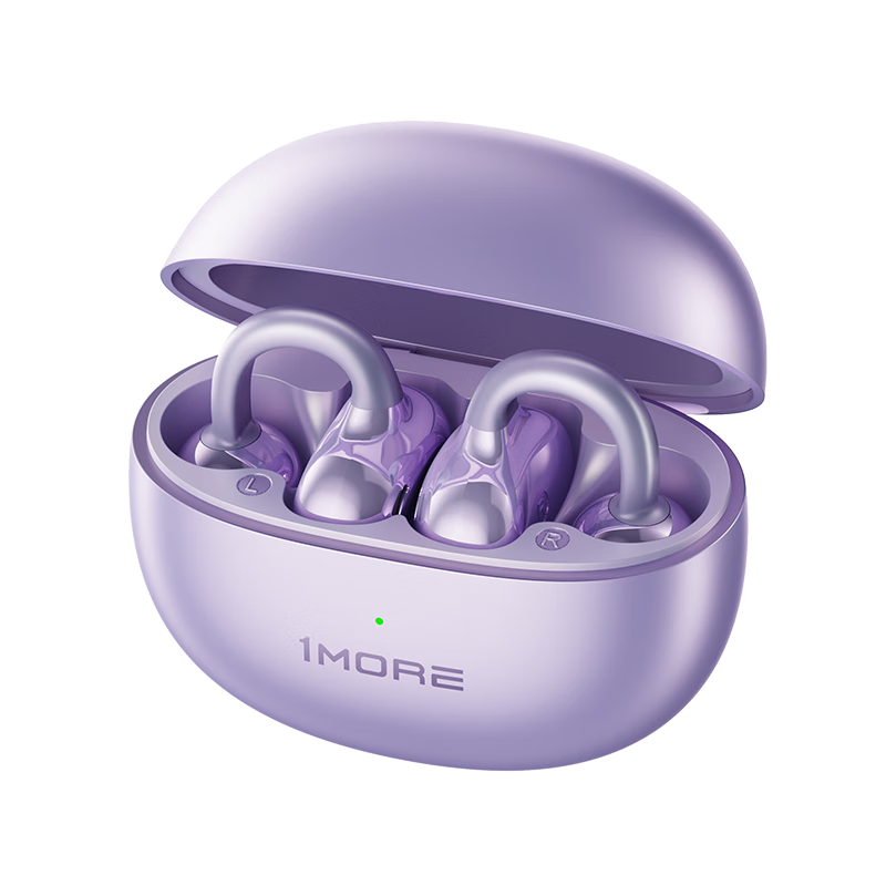 1MORE (1 MORE) [Jay Chou Recommended | Gift] S20Pro Bluetooth Earphones, Clip-On Sports Open-Ear Headphones, Long Battery Life, Nebula Purple Butterfly Earrings Gift Box Set