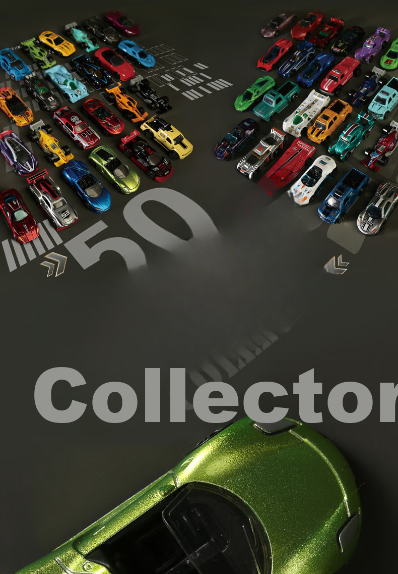 Kaikaxi 50 Alloy Car Models, Realistic Racing Cars, Collectible Toys for Children, Birthday Gift for Boys 1