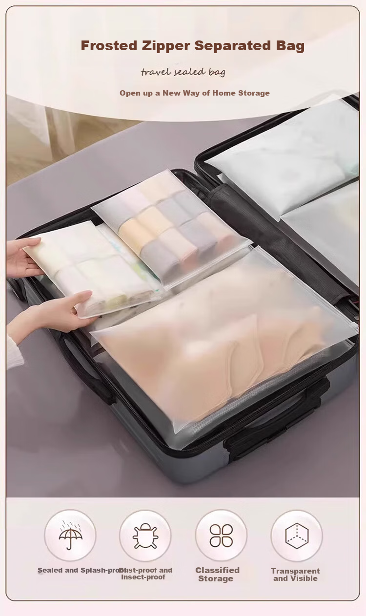 Banzheni Travel Storage Bag, Sealed Bag, Luggage Organizer Bag, Waterproof Clothes Sorting Bag, Toiletry Bag, Semi-Transparent Frosted Bag 1