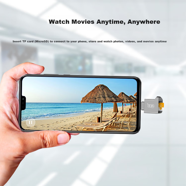 Chuanyu USB-C High-Speed TF Card Reader Type-C, DSLR Camera Storage Card, Dash Cam, Drone Computer, Apple 15 Phone Memory Card Mini Reader 9