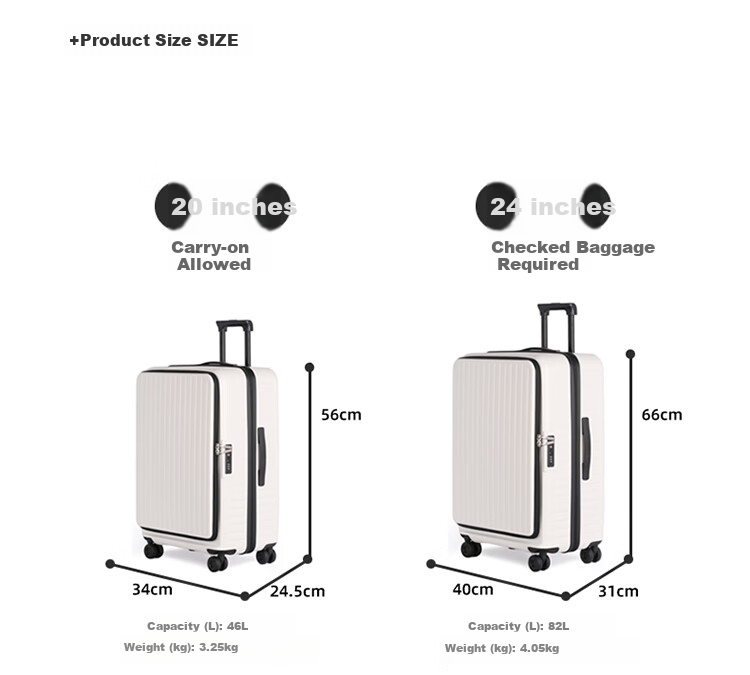 DELETE New Side-Opening Expandable Large-Capacity Suitcase for Women And Men, Carry-On Luggage with Password Lock, Dark Gray, 24 Inches 3
