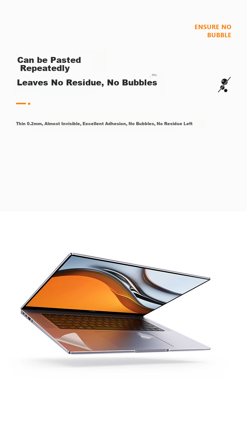 Jiasu Huawei MateBook D14/D14SE Case Film, for 2025/24/23 Linux Version, Protective Sticker, Frosted Transparent, Easy to Apply, Scratch-Resistant And Wear-Resistant 5