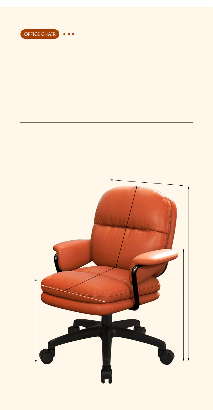 Annafu Computer Chair, Office Chair, Gaming Chair, Home Ergonomic Chair, Backrest Chair, Swivel Chair BG332, Black Legs, Orange 12