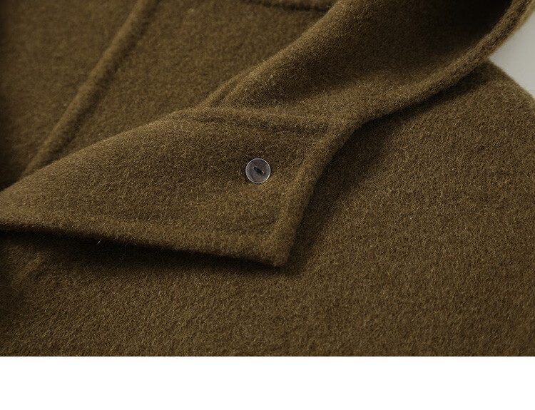 Demana College Style Winter Hooded Long Sleeve Mid-Length Wool Coat with Front Pockets and Open Placket 24