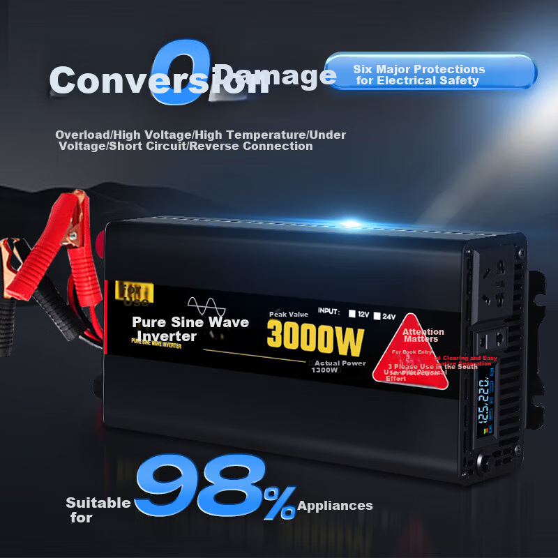 XIANNIAO Inverter, High Power 2200W, for Tricycles And Street Vendors, 12V to 220V Pure Sine Wave Power Supply, Outlet Converter