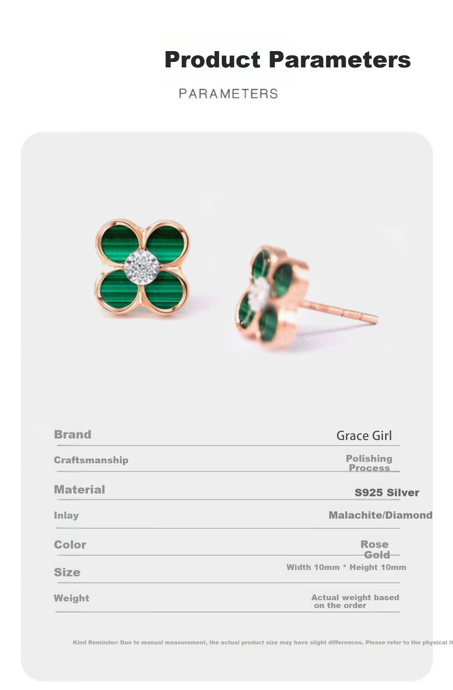 Grace Girl Diamond Four-Leaf Clover Stud Earrings for Women, Versatile Light Luxury Jewelry, Anniversary Birthday Gift for Girlfriend 5
