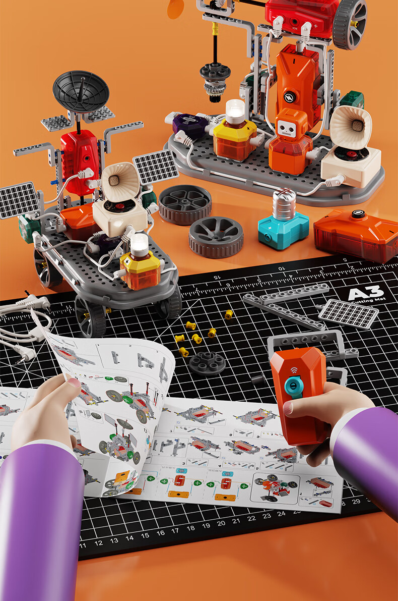 Toylezhi Educational Electronic Circuit Building Blocks Children's Science Experiment Assembly Toy for Boys Ages 3-6-9-12 Birthday Gift 6