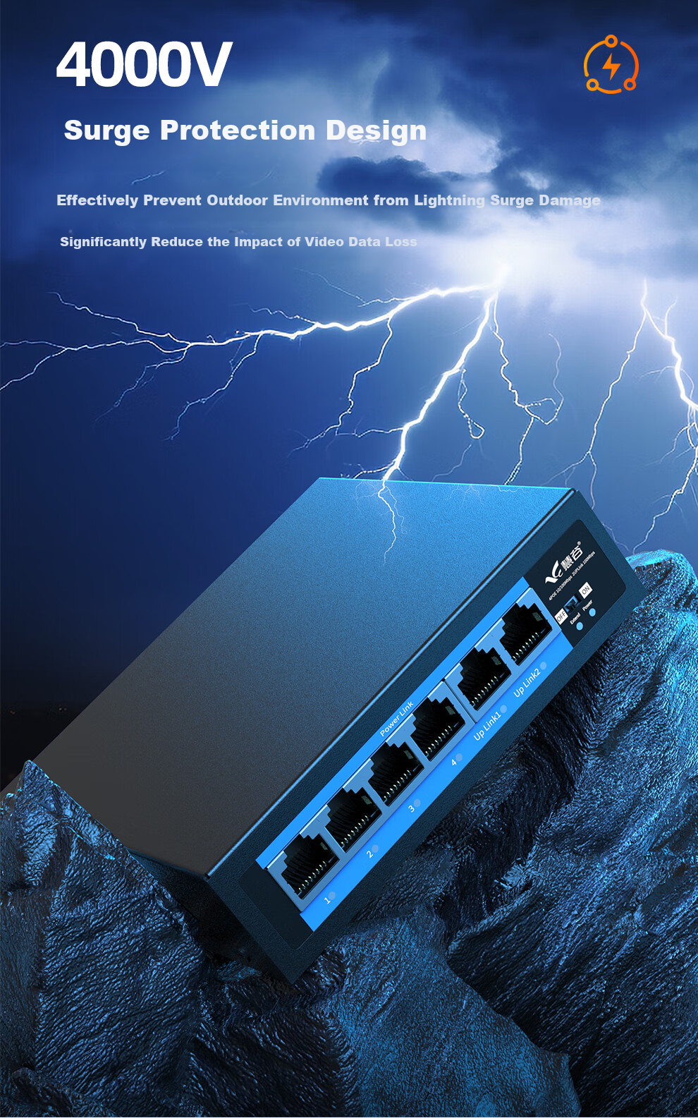 Huigu Gigabit 19-Port POE Switch, 16 Gigabit POE + 2 Gigabit Ports + 1 SFP Optical Port, Camera AP Network Cable Power Supply Switch Splitter HG-1018FP 5
