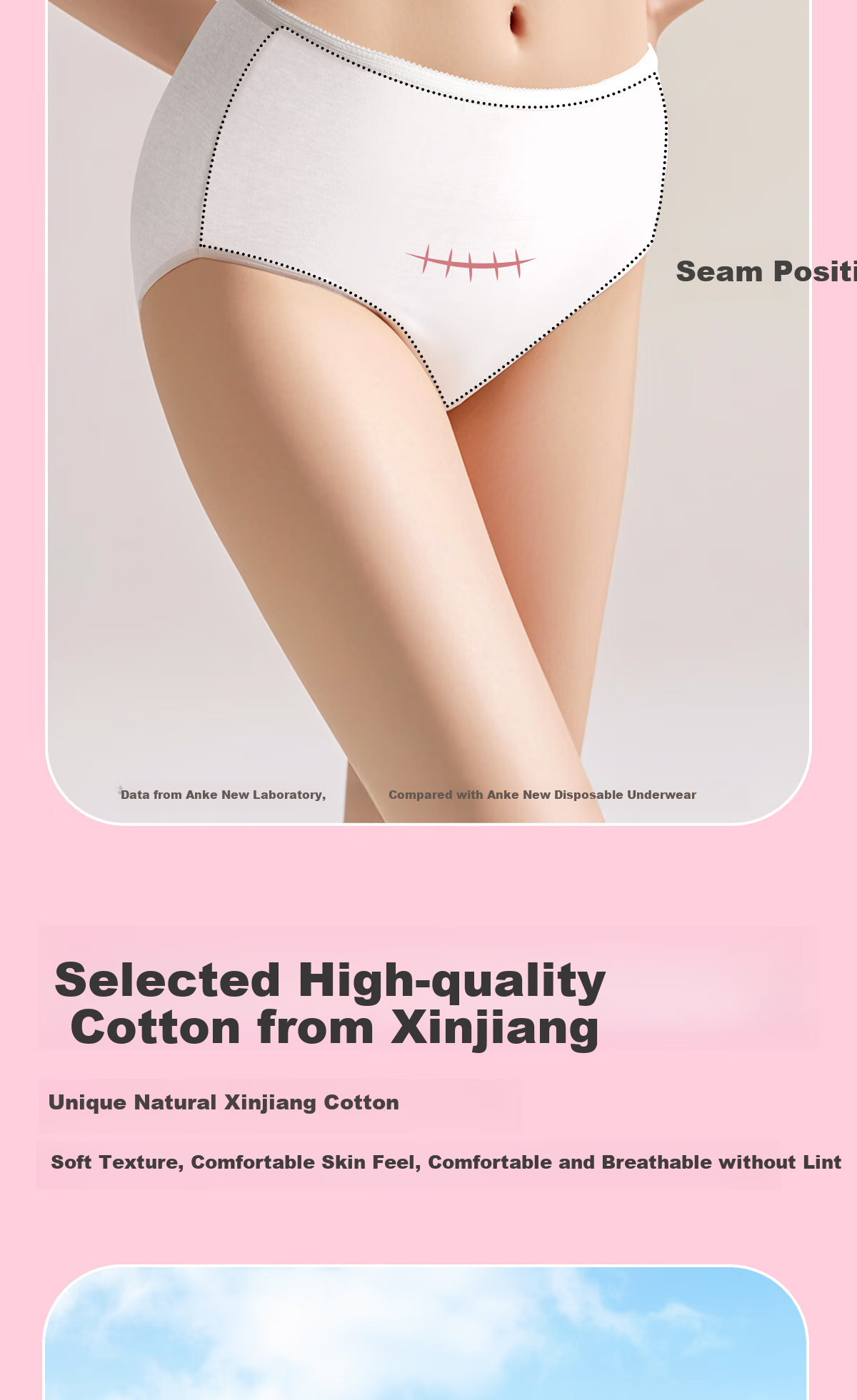 Ankexin Maternity Disposable Underwear for Women, High-Waist Pure Cotton 7A Antibacterial Postpartum Menstrual Travel Disposable 5-Pack XL Size 4
