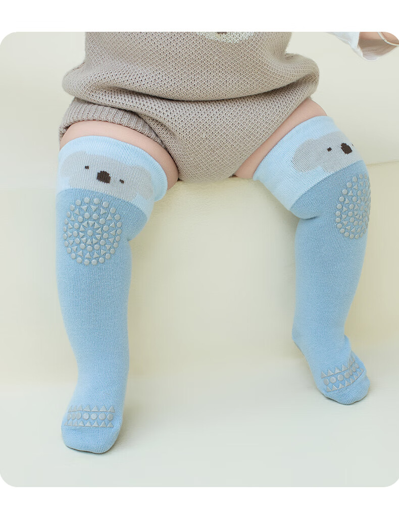 Growth Baby Long Tube Socks for Small Infants Spring and Autumn Pure Cotton Class A Non-Slip Floor Socks Infant Knee Pads Crawling and Walking Baby 7