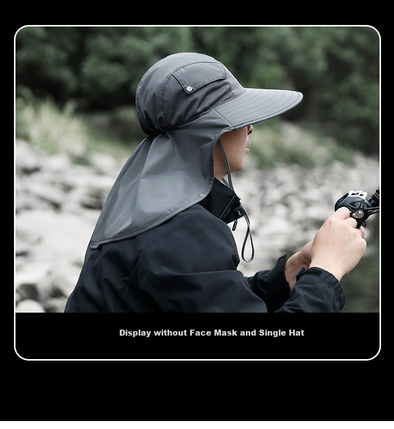 Zhanshuniao (Full Face Coverage) Fishing Sun Protection Hat for Men, Summer Outdoor Sun Hat, Wide Brim Fishing Hat, UV Protection Face Mask for Wome 29