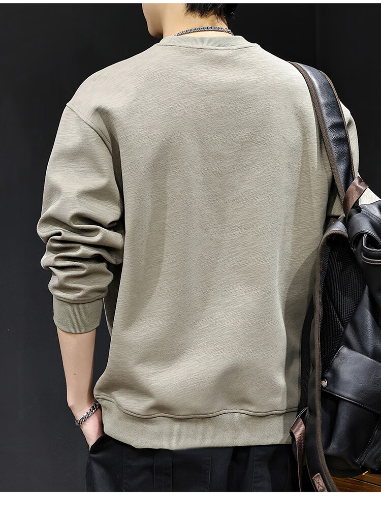 JEEP Men's Heavyweight Loose Fit Long Sleeve Sweatshirt Spring Autumn Khaki 2XL 8