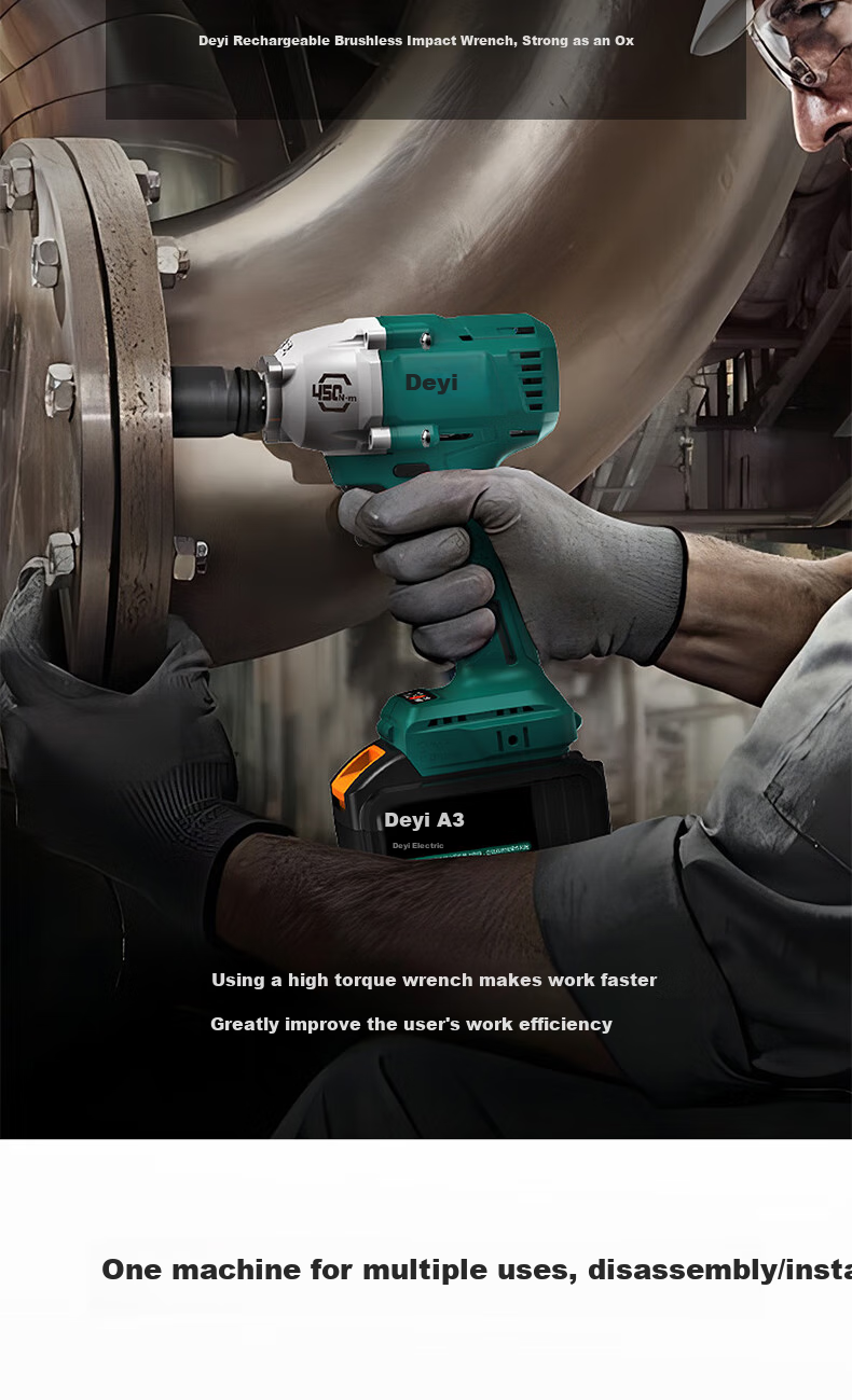 Dayi Electric Wrench A3 Lithium Battery Electric Wrench Brushless Rechargeable Impact Wrench 6802G Power Tool 2