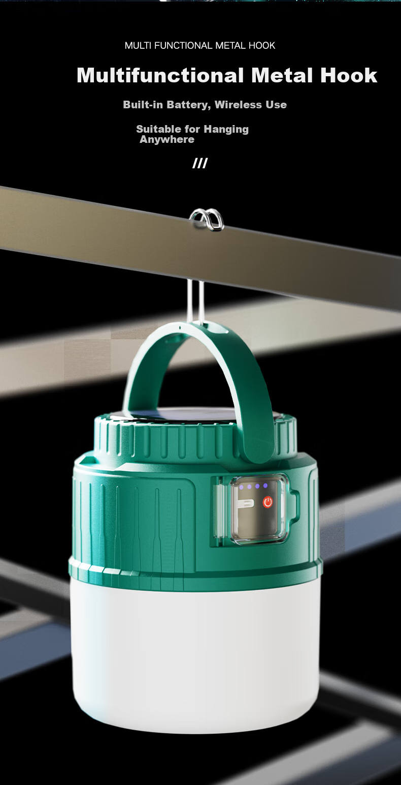 Aokesi Solar Camping Light, Long-Lasting Outdoor Rechargeable Illumination for Tents, Ambient Light for Night Markets And Stalls 9