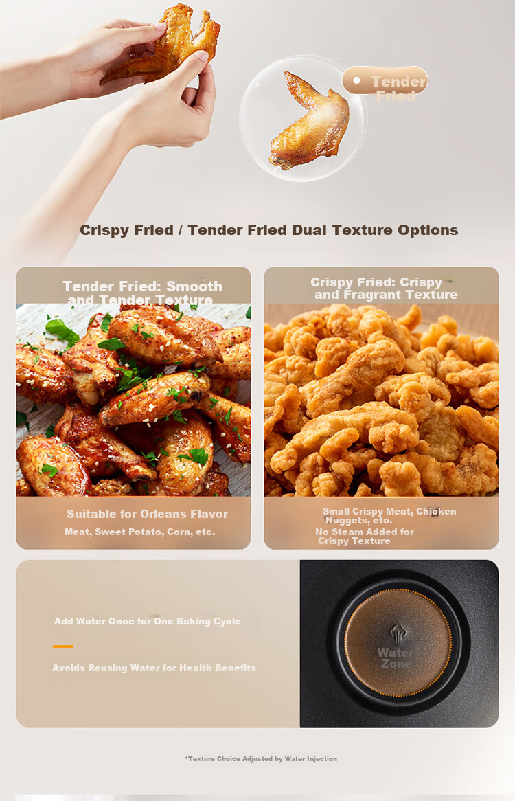 SUPOR Air Fryer with No-Flip Function, Home Automatic Multi-Function Steaming, Baking And Frying All-In Machine with Metal Interior, No Need to Flip Food, Steam Tenderizing And Deep-Frying, KJ42D801 6